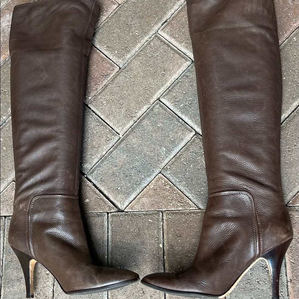 Vince Camuto brown leather tall boots - Picture 10 of 10
